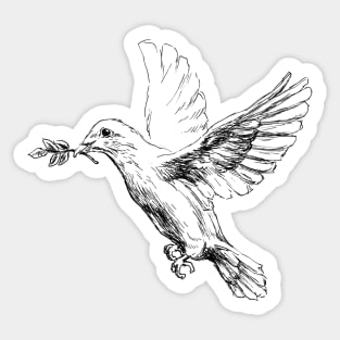 White Dove Illustration Sticker